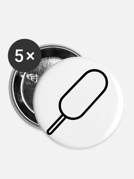 Corn Dog - Buttons groß 56 mm (5er Pack) - Weiß