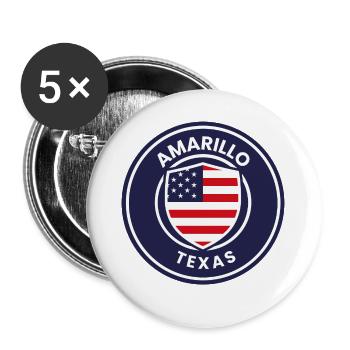 Insigne texan dans l’écu américain - Lot de 5 grands badges (56 mm) - blanc - Devant