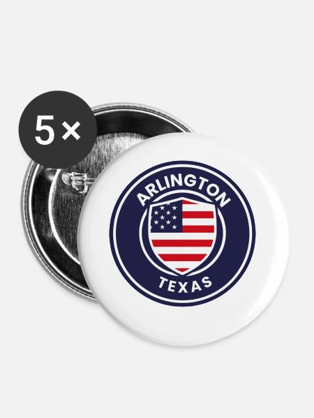 Arlington Texas Patriot Abzeichen - Buttons groß 56 mm (5er Pack) - Weiß