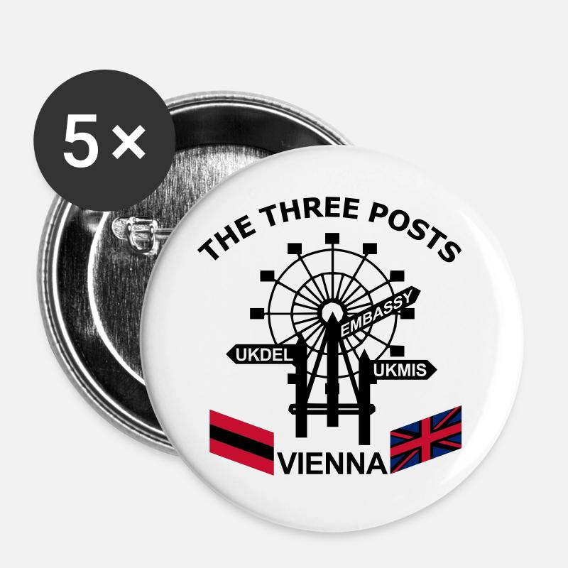 3_Posts - Buttons groß 56 mm (5er Pack) - Weiß