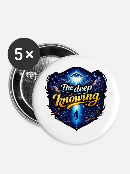 Das tiefe Wissen - Buttons groß 56 mm (5er Pack) - Weiß