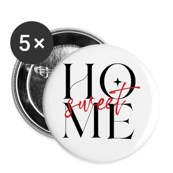 Sweet Script Rouge - Lot de 5 grands badges (56 mm) - blanc - Devant