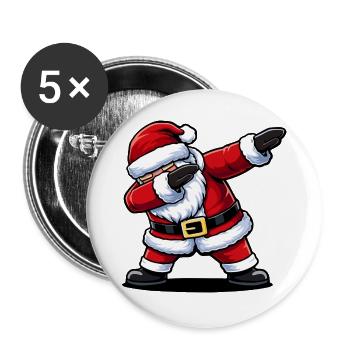 Das Weihnachtsmann-Maskottchen - Buttons groß 56 mm (5er Pack) - Weiß - Vorne