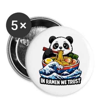 Panda In Ramen en qui nous avons confiance - Lot de 5 grands badges (56 mm) - blanc - Devant