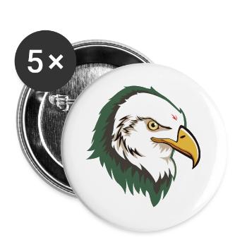 Eagle Head - Lot de 5 grands badges (56 mm) - blanc - Devant