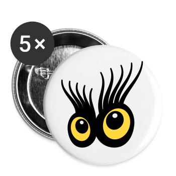 Yeux - Lot de 5 grands badges (56 mm) - blanc - Devant