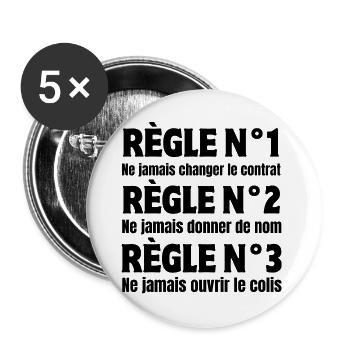 Postbote, Zusteller, Zusteller - Buttons groß 56 mm (5er Pack) - Weiß - Vorne