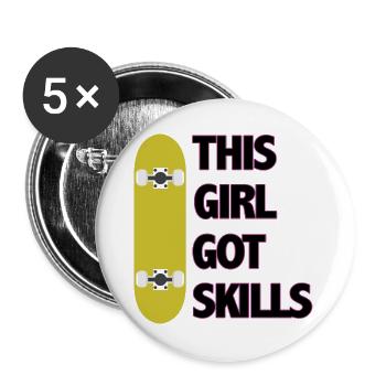 Cette fille a des compétences - Lot de 5 grands badges (56 mm) - blanc - Devant