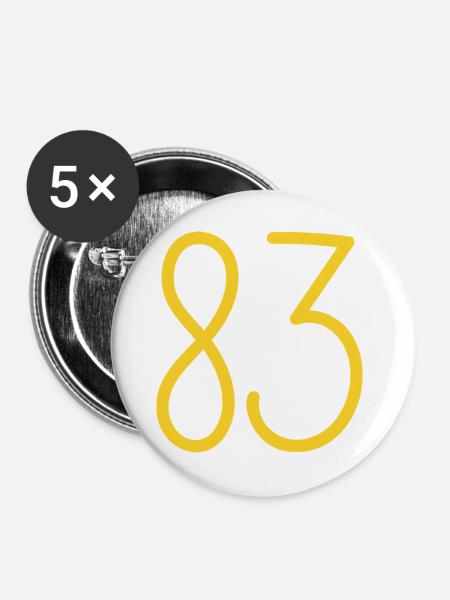 83 - Buttons groß 56 mm (5er Pack) - Weiß