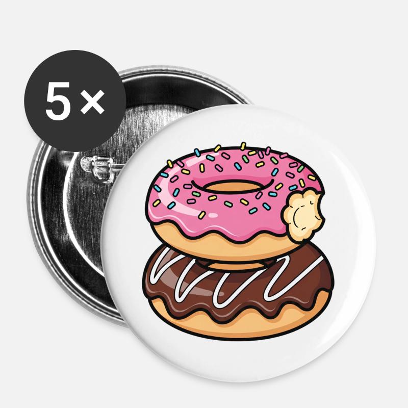 Sweet Stack Donuts Pop Art - Buttons large 2.2''/56 mm (5-pack) - white