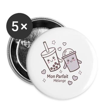 Boba Amis: Mélange Parfait - Lot de 5 grands badges (56 mm) - blanc - Devant