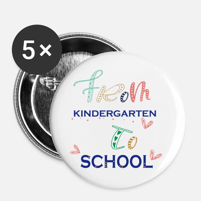 Kindergarten - Buttons groß 56 mm (5er Pack) - Weiß