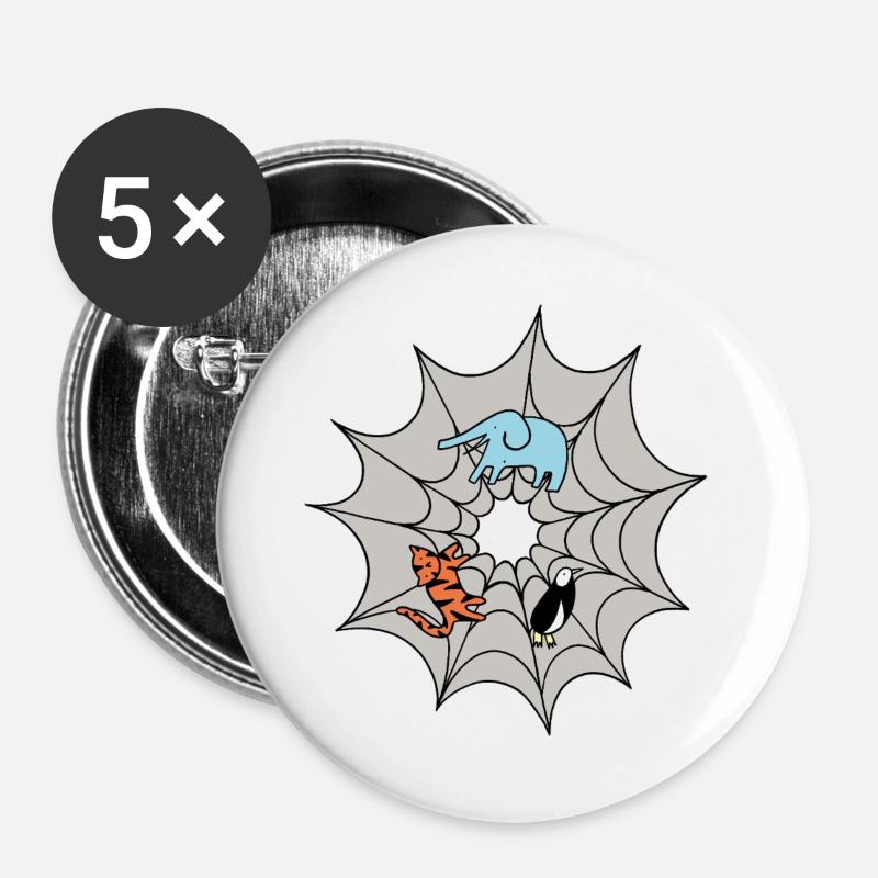 Spider web - Buttons large 2.2''/56 mm (5-pack) - white