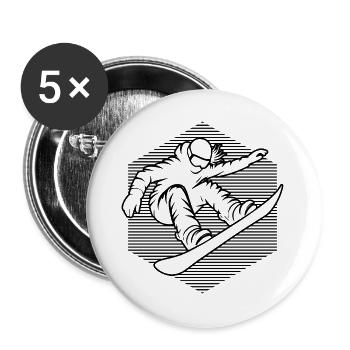 Design simple et intemporel pour les femmes - Lot de 5 grands badges (56 mm) - blanc - Devant