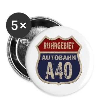 A40 - Ruhr area - Buttons large 2.2''/56 mm (5-pack) - white - Front