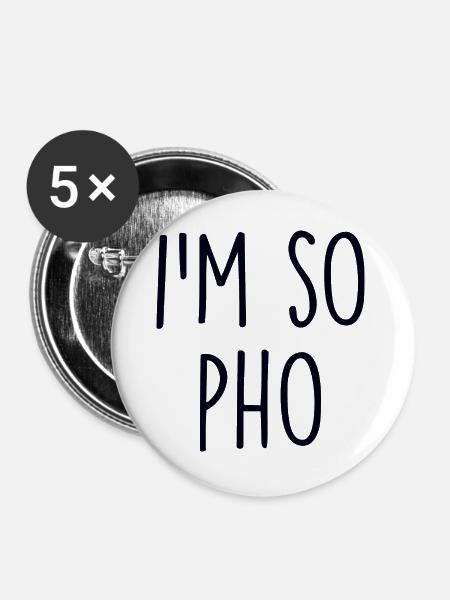Pho Soup - Buttons groß 56 mm (5er Pack) - Weiß