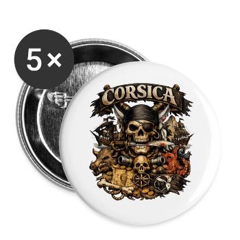 KORSIKA Original - Buttons groß 56 mm (5er Pack) - Weiß - Vorne