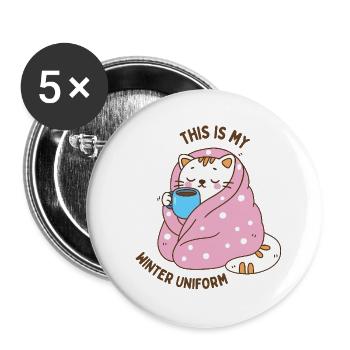 Funny Winter Quotes - Buttons large 2.2''/56 mm (5-pack) - white - Front