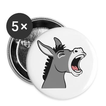 Tête de dessin animé d’âne bruyante - Lot de 5 grands badges (56 mm) - blanc - Devant