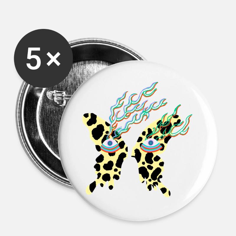butterfly_with_eyes - Buttons large 2.2''/56 mm (5-pack) - white