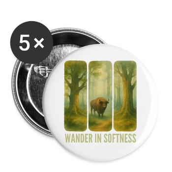 Wandering Bison in the Forest - Buttons large 2.2''/56 mm (5-pack) - white - Front
