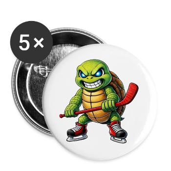 Süße Schildkröte Eishockeyspieler Cartoon Hockey - Buttons large 2.2''/56 mm (5-pack) - white - Front