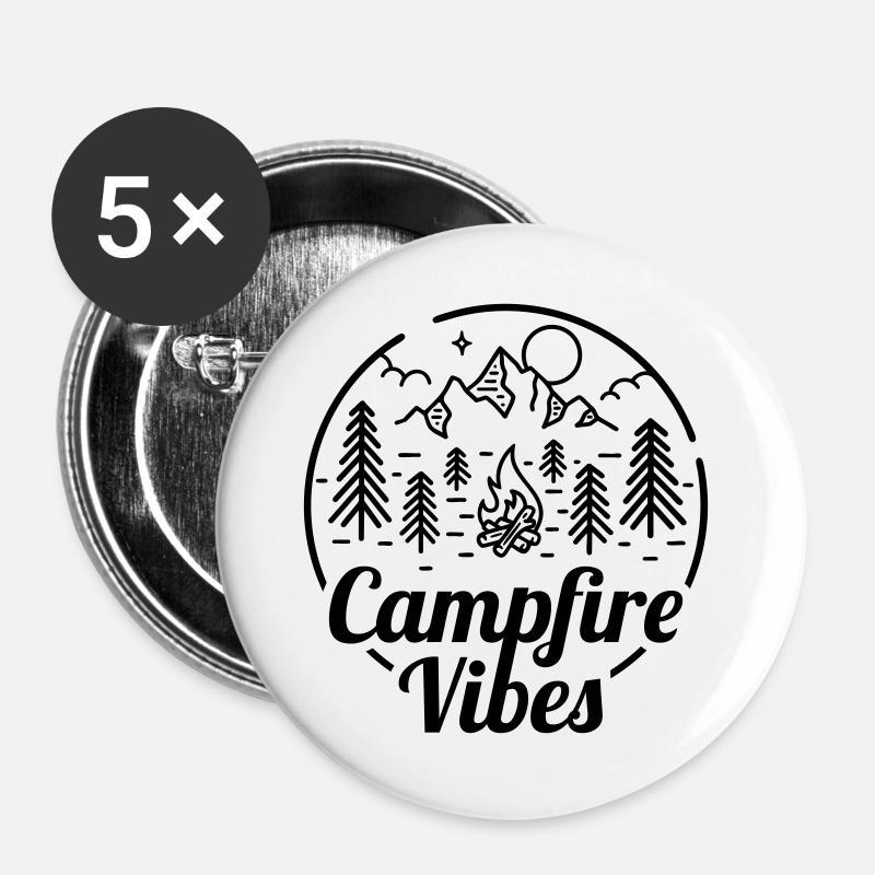 Campfire Vibes - Buttons large 2.2''/56 mm (5-pack) - white
