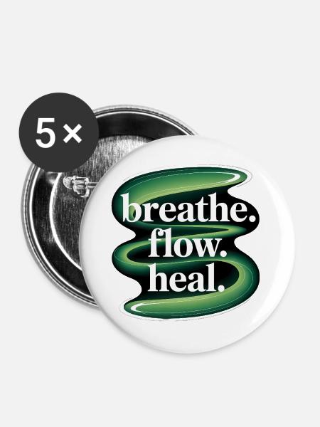 Qigong Tai Chi - Buttons groß 56 mm (5er Pack) - Weiß