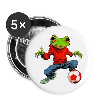 Frog Football - Buttons large 2.2''/56 mm (5-pack) - white - Front