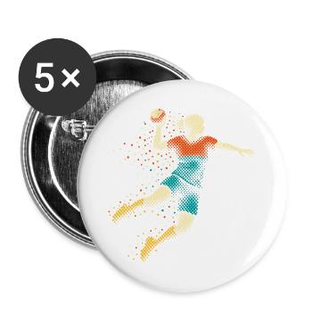 Les filles de handball - Lot de 5 grands badges (56 mm) - blanc - Devant