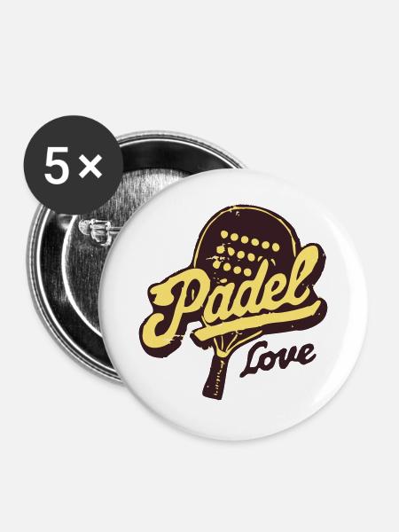 Paddle Love Retro - Buttons groß 56 mm (5er Pack) - Weiß