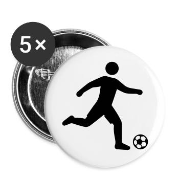 Silhouette du footballeur - Lot de 5 grands badges (56 mm) - blanc - Devant