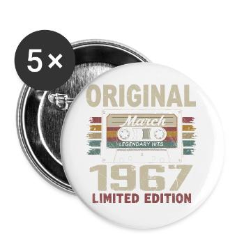 March 1967 Vintage March 1967 - Buttons large 2.2''/56 mm (5-pack) - white - Front