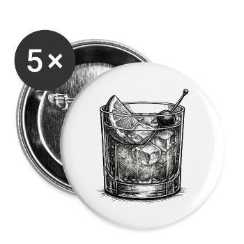 Altmodisch - Buttons groß 56 mm (5er Pack) - Weiß - Vorne