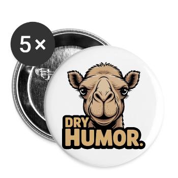 Illustration d’humour sec de chameau - Lot de 5 grands badges (56 mm) - blanc - Devant