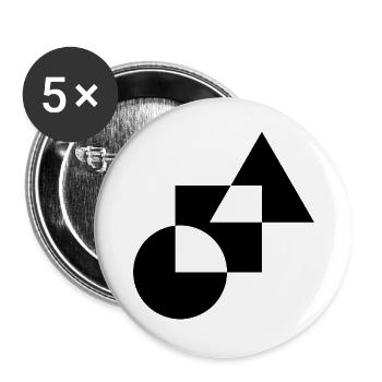 Geometric Bold Shapes Design T-Shirt - Buttons large 2.2''/56 mm (5-pack) - white - Front