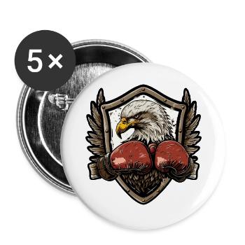 Eagle Boxer MMA - Lot de 5 grands badges (56 mm) - blanc - Devant