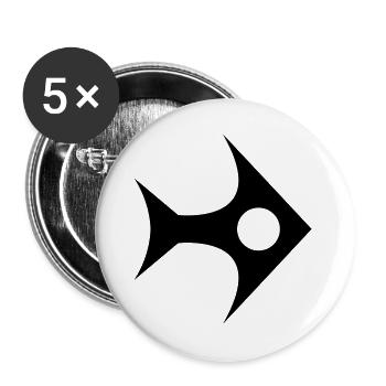 Grafish - Lot de 5 grands badges (56 mm) - blanc - Devant