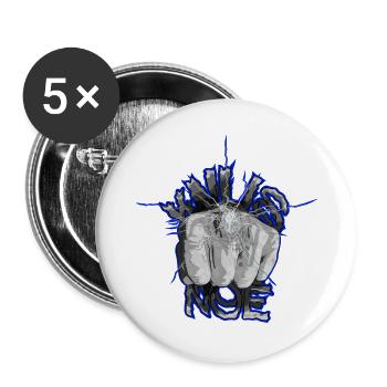 Die Faust zerschlägt das Glas - Buttons groß 56 mm (5er Pack) - Weiß - Vorne