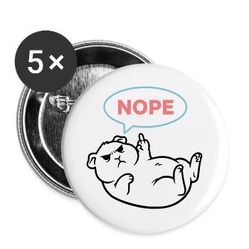 Meerschweinchen Nope Bunt Outline - Buttons groß 56 mm (5er Pack) - Weiß - Vorne