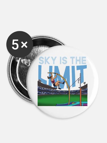Sky is the Limit: Stabhochsprung - Buttons groß 56 mm (5er Pack) - Weiß