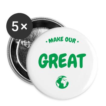 Faire de notre planète une grande écologie verte de la Terre Art - Lot de 5 grands badges (56 mm) - blanc - Devant