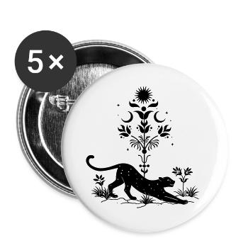 Cosmic Leopard Boho - Buttons groß 56 mm (5er Pack) - Weiß - Vorne