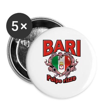 Bari Heart of Puglia - Buttons large 2.2''/56 mm (5-pack) - white - Front