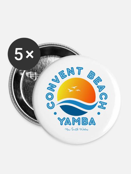 Convent Beach Yamba Sonnenuntergang - Buttons groß 56 mm (5er Pack) - Weiß