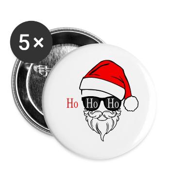 Santa_Claus - Buttons groß 56 mm (5er Pack) - Weiß - Vorne