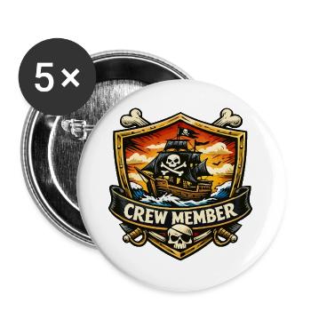Membre d’équipage d’un navire pirate - Lot de 5 grands badges (56 mm) - blanc - Devant