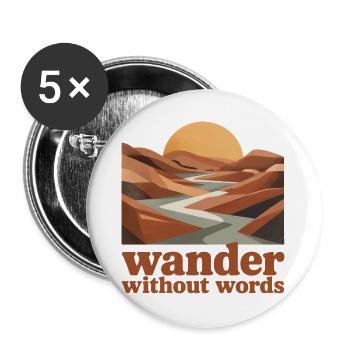Wandern ohne Worte | Introvertiert Reisen - Buttons groß 56 mm (5er Pack) - Weiß - Vorne