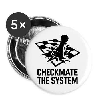 Schachmatt zum Design System der Rebellenstrategisten - Buttons groß 56 mm (5er Pack) - Weiß - Vorne