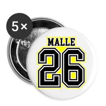 Maillot Malle 26 2026 - Lot de 5 grands badges (56 mm) - blanc - Devant